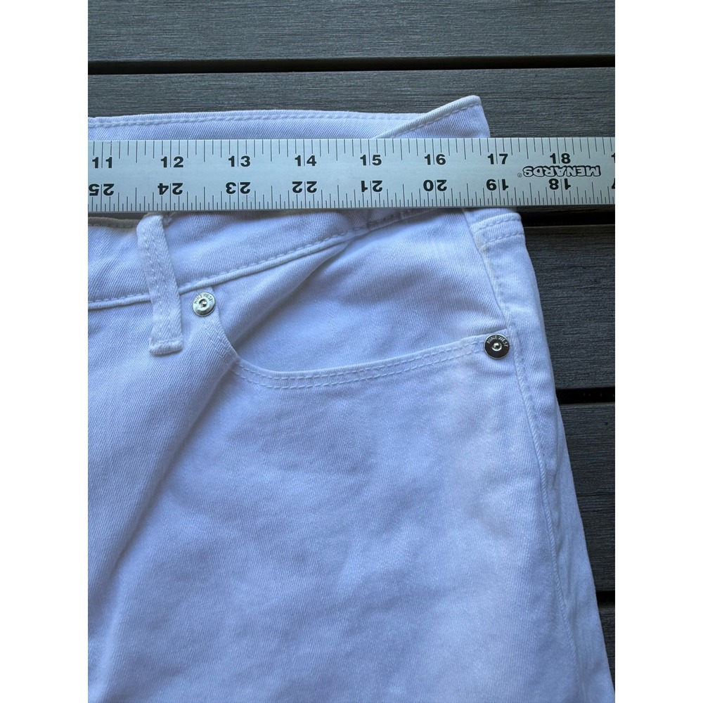 Nine West Women's Gramercy Crop Jeans flat front sz 14 white beach shower party - Picture 4 of 6